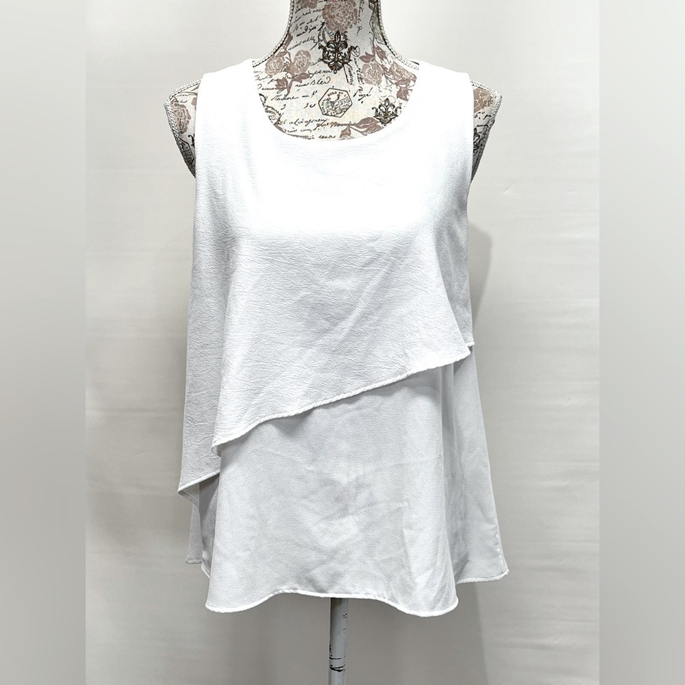 WEST KEI‎ White layered sleeveless top size M